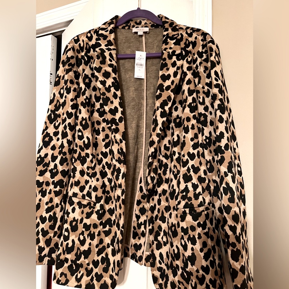 LOFT cheetah print blazer, size XL